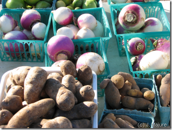 root vegetables at fall market